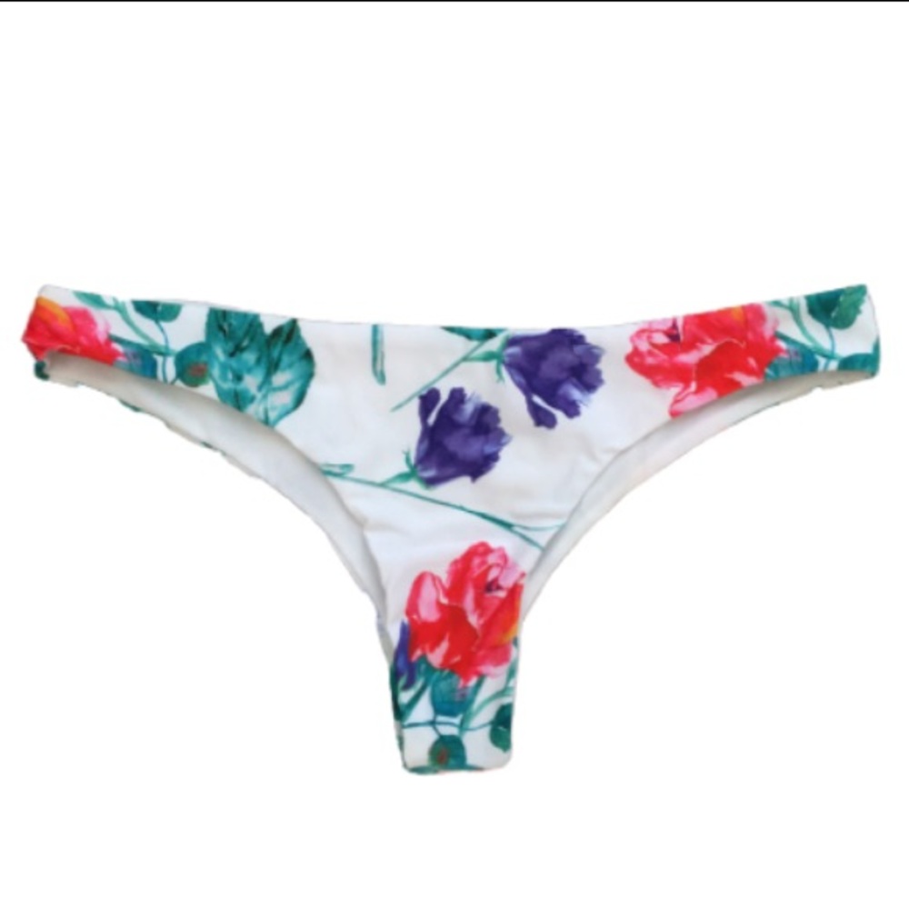 White floral bikini bottom